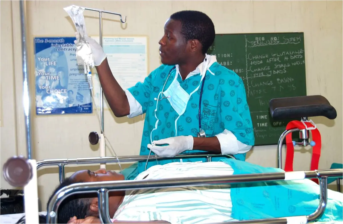 A medical consultation at a clinic