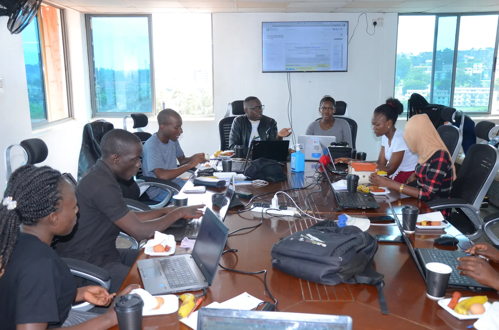 A team working in an office