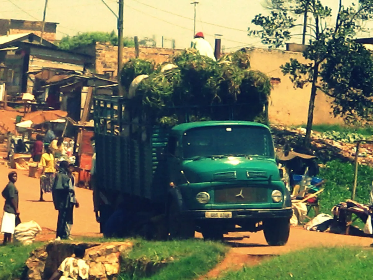 A cargo truck carrying imported goods